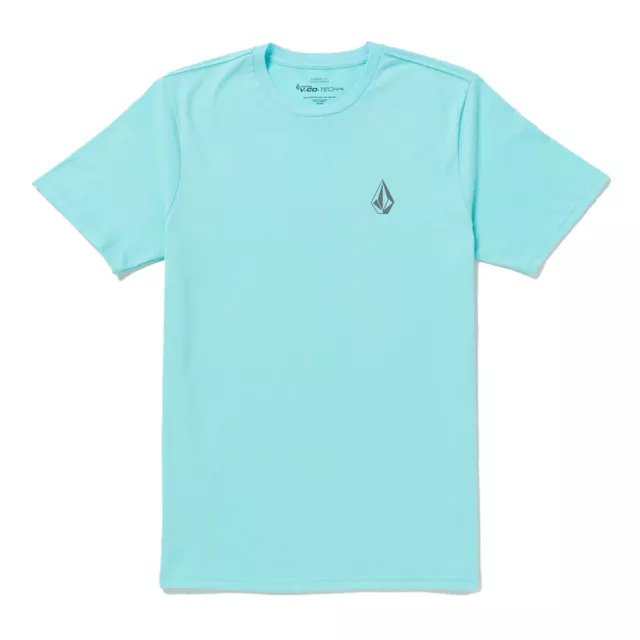 Volcom Men's Stone Tech Neon Blue Short Sleeve T Shirt Clothing Apparel Snowb...