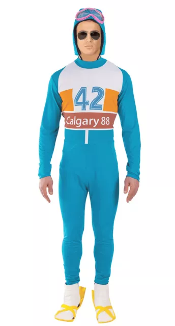 Mens Eddie the Eagle Costume 80s Celebrity Sport Olympic Skier Fancy Dress