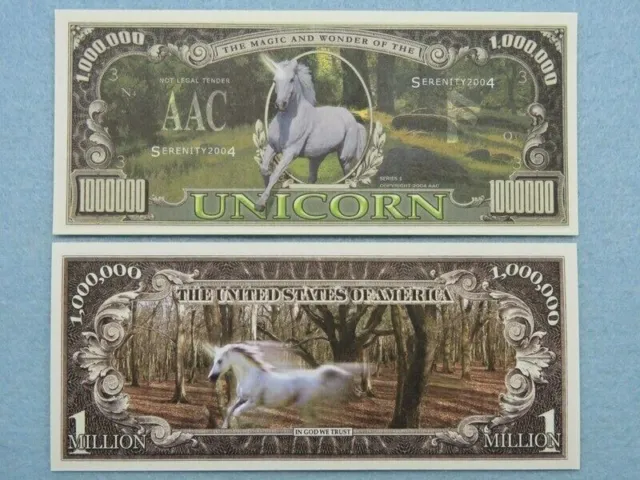 1 Million Dollar Souvenier Schein Unicorn/Einhorn