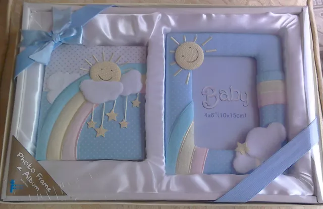 baby photo frame and album, Sun and Rainbow design by Fiesta Crafts, lovely gift