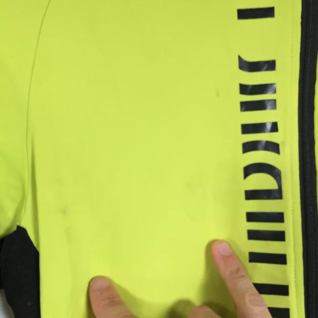 Babici mens cycling jersey size M fluro yellow hi vis short sleeve zip 101.0031 2