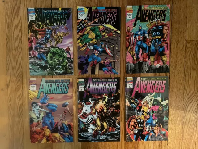 Official Marvel Index To The Avengers 1-6 Set/Lot 6Pc