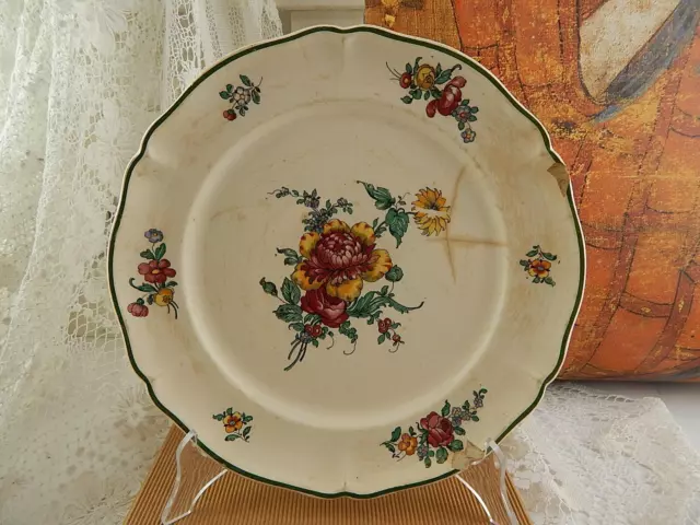 Antico Piatto Ceramica Vecchia Strasburgo Villeroy&Boch Mettlach Fine 1800  #1