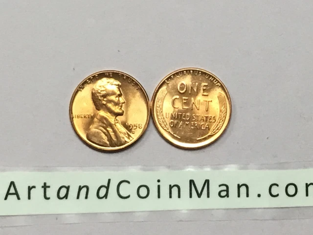 1958 D Bu Uncirculated Lincoln Wheat Penny Cent