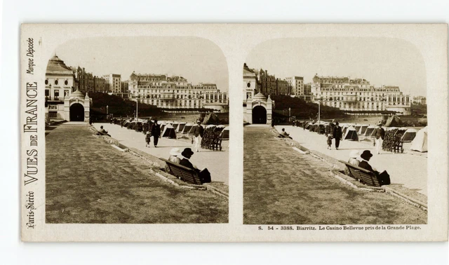 Tirage Albuminé Original - France, Biarritz, La Grande Plage - Circa 1885 - 21x27,5 Cm