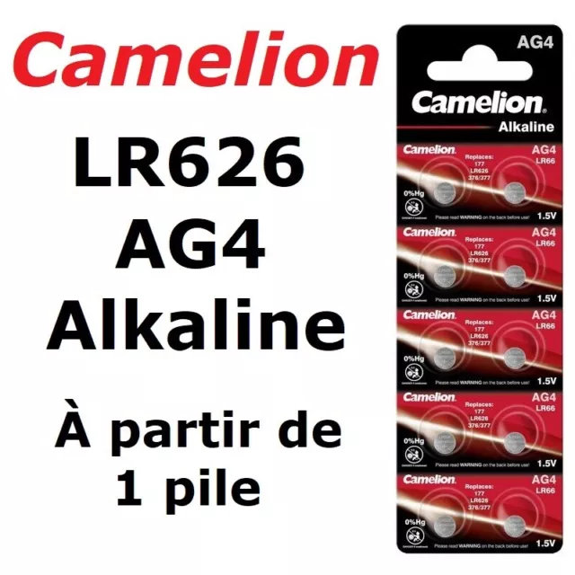 Pile Bouton LR626 / SR626SW / SR626W / SR626 / AG4 / LR66 / 377 / Camelion 1,5V