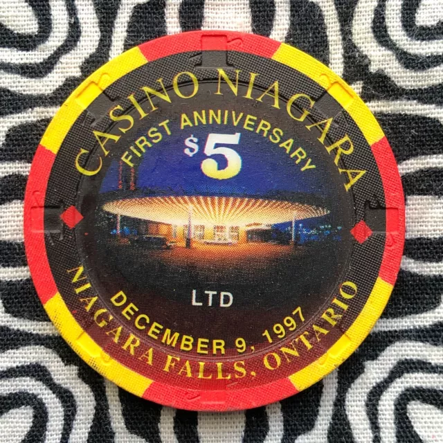 Niagara $5 LE 1st Anniversary 1997 Niagara Falls, ONTARIO Gaming Casino Chip