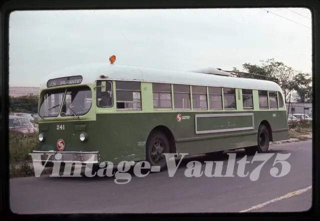 Original Slide Trolley Bus 241 Septa Ptc Philadelphia Kodachrome 1980 Rt-79