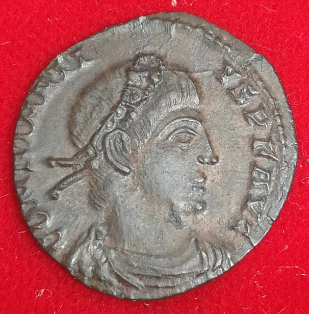 Monnaie Follis CONSTANTIVS II - GLORIA EXERCITVS Constantius TRES BEAU PORTRAIT