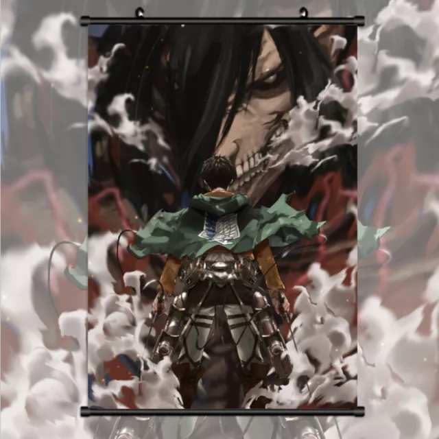 Attack on Titan Home Decor Anime Shingeki no Kyojin Cosplay Wall Scroll  Poster Fabric Painting Levi & Mikasa Ackerman 23.6 X 17.7 Inches-134