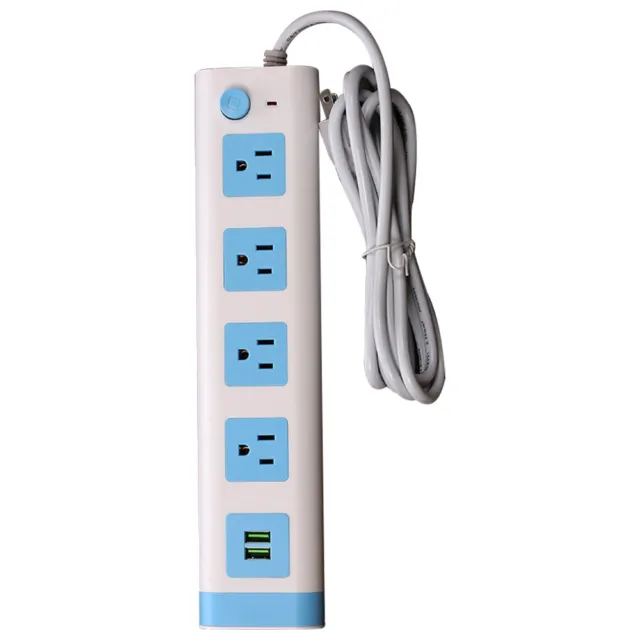 Multi Outlet Wall Mountable USB Surge Protector Power Strip with USB Ports Plugs