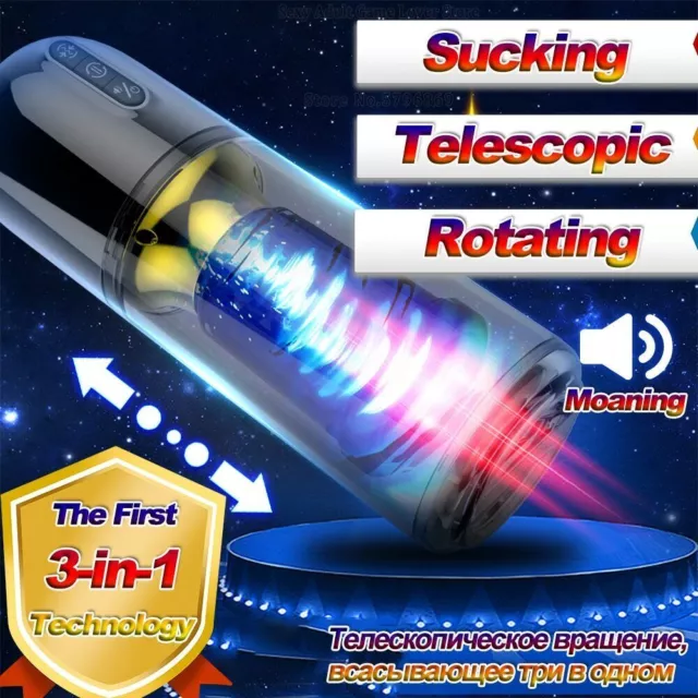 3 In 1 Automatic-Telescopic-Rotation-Clamping-Sucking-Piston-Sexual-Moans-Male