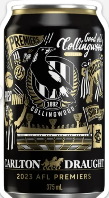 Carlton Draught Collingwood 2023 Premiers Beer Can Empty