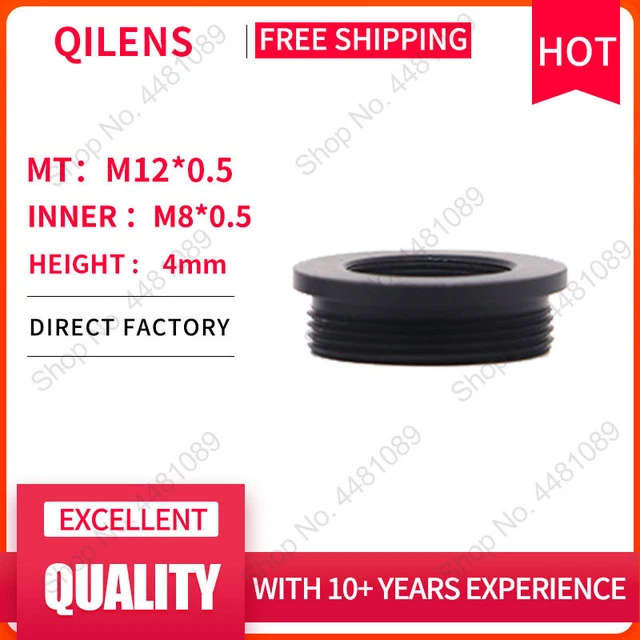 Anillo adaptador de montaje QILENS M12 a M8, convertidor M8 a M12