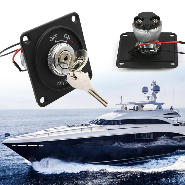 ON/OFF KEY SWITCH DC 12V 10A Ignition Switch with Panel+2 Keys for Boat ...