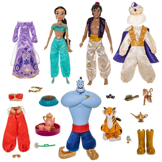DISNEY ALADDIN PRINCESS Jasmine Genie Doll Set Playset Kids Toys