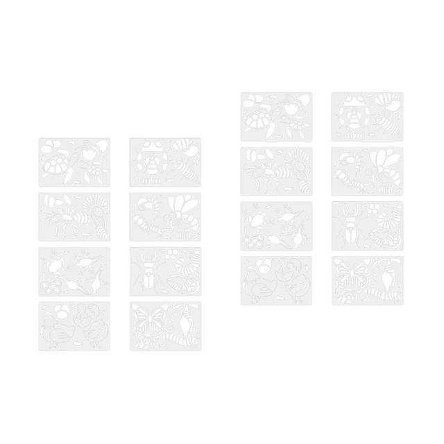 2 Sets /8pcs Schichtung Schablonen Abdeckung Hohl Malerei Vorlage