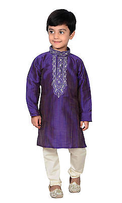 RAGAZZI Indiano Pakistano Kids Sherwani BLUE Kurta Churidar-Salwar Kameez EID 857