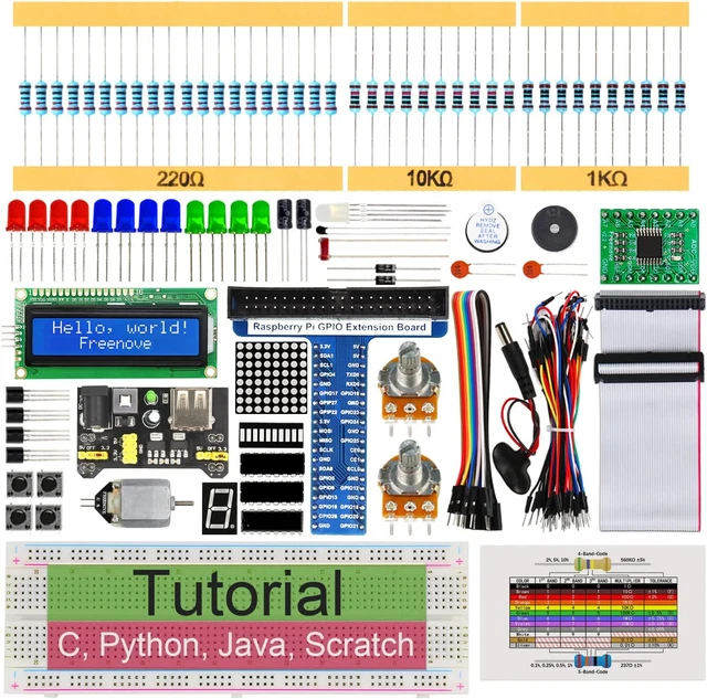 FREENOVE Super Starter Kit for Raspberry Pi 4 B 3 B+ 400, 407-Page Detailed C 73