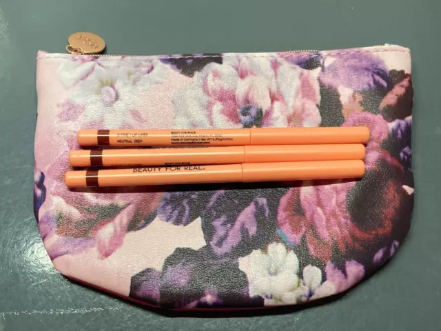 3x Beauty for Real D-Fine Labial Delineador (Neutral Profundo) 0,315 g cada uno nuevo + bolsa