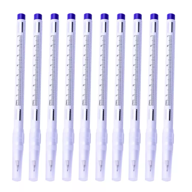 10Pc Microblading Piercing Tattoo Augenbraue Haut Marker Pen mit Messlineal