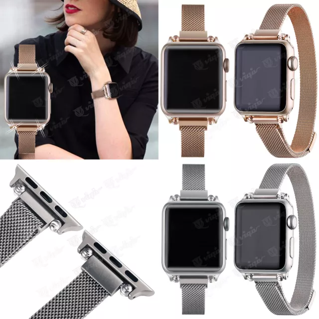 Slim Milanese Loops iWatch Bands Straps for Apple Watch Series 9 8 7 6 5 4 3 se