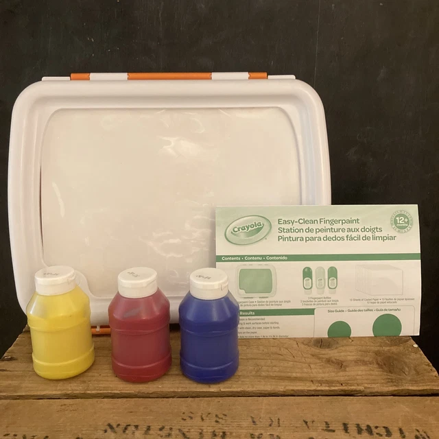 CRAYOLA EASYCLEAN FINGERPAINT Station No Mess Painting Case + Paint