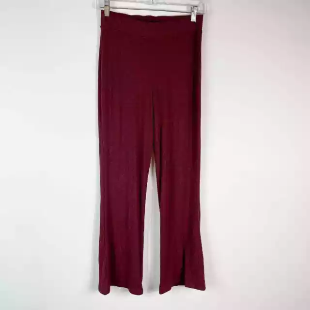 ATM Anthony Thomas Melillo NWT Wide Rib Pull On Kick Flare Pants Red Size S