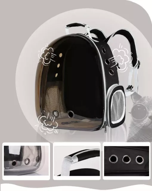 Cat Dog Breathable Pet Carrier Bag Outdoor Travel Transparent Space Backpack AU 3