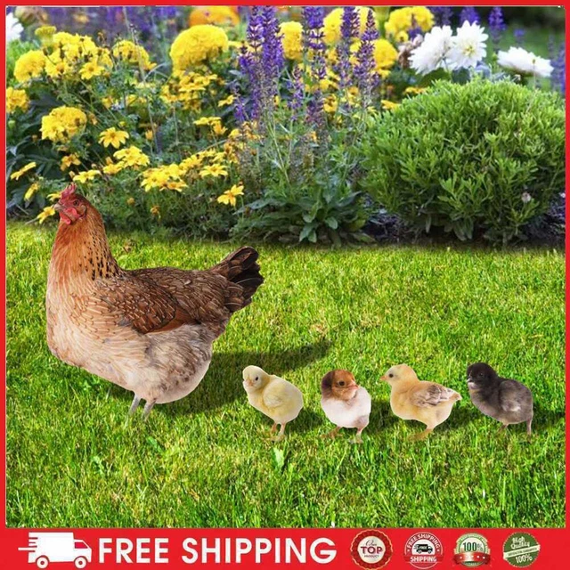 Acrylic Chicken Statue Stakes Ornaments Double-sided Printing for Backyard Patio