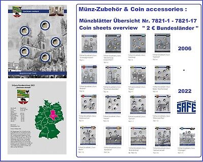 Safe 7821-16 Sachsen-Anhalt Allemand Etats Fédéraux 2021 Topset feuilles monnaie