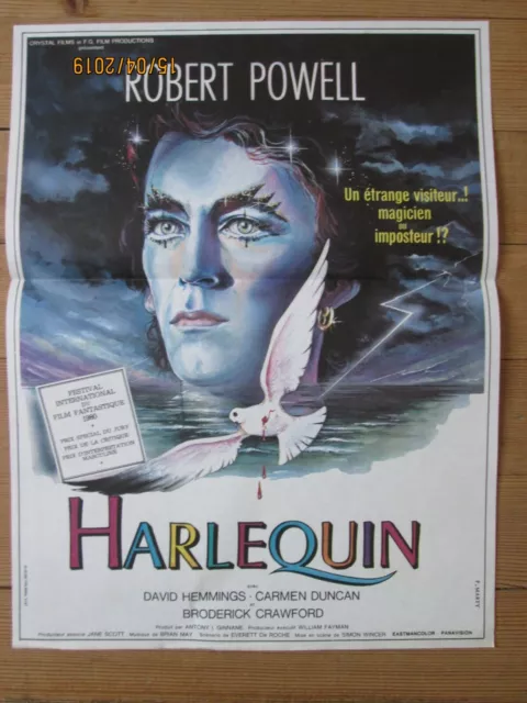 HARLEQUIN  ROBERT POWELL Affiche cinéma originale  f:40/60 pliée année 1980 TBE 