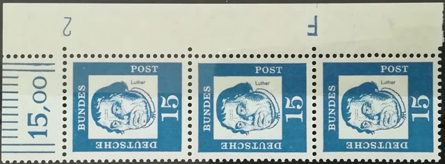 BUND BEDEUTENDE DEUTSCHE NR. 351 x ** ECKRAND MIT FORMNUMMER 2F R1b C - SELTEN