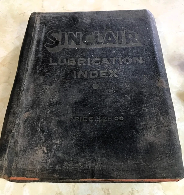 Sinclair Lubrication Index, 1930, Vintage, Leather Cover,Original, Advertising