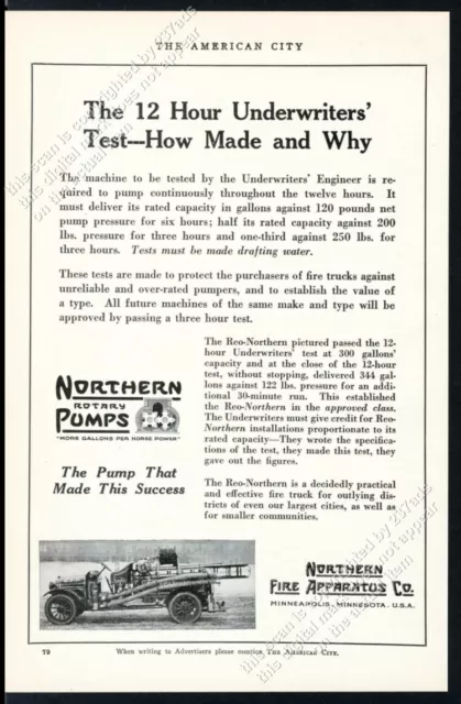 1922 Northern REO Speedwagon fire engine fire truck photo vintage trade ad