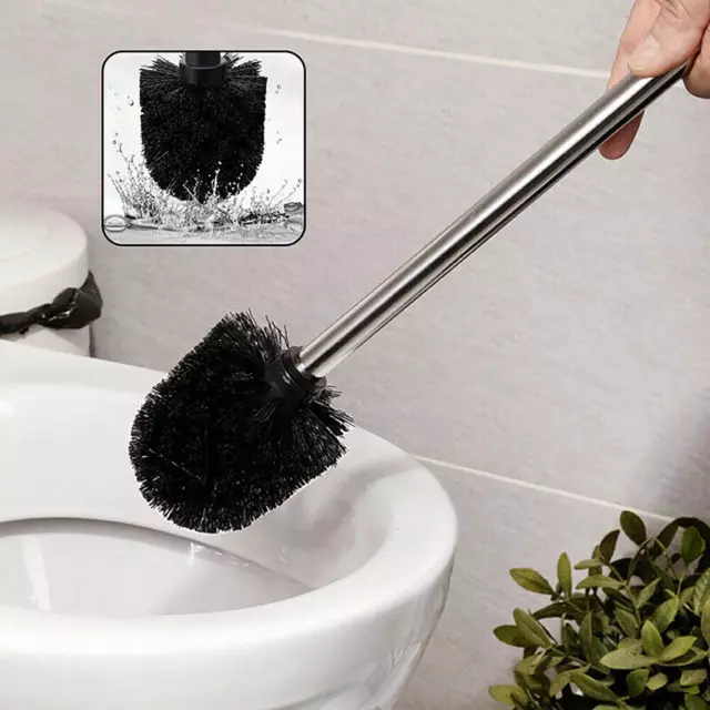 GEEZY 2x Stainless Steel Toilet Brush Bathroom Cleaning Sturdy Bristles Quality 3