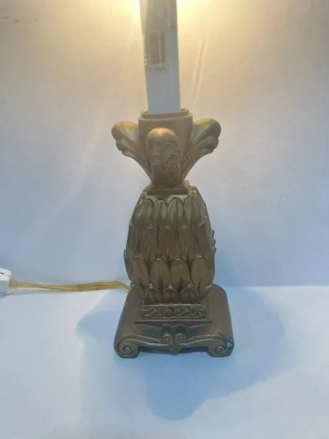 Vintage Pineapple Candlestick Lamp Electric Table Nightlight Corded Hospitality