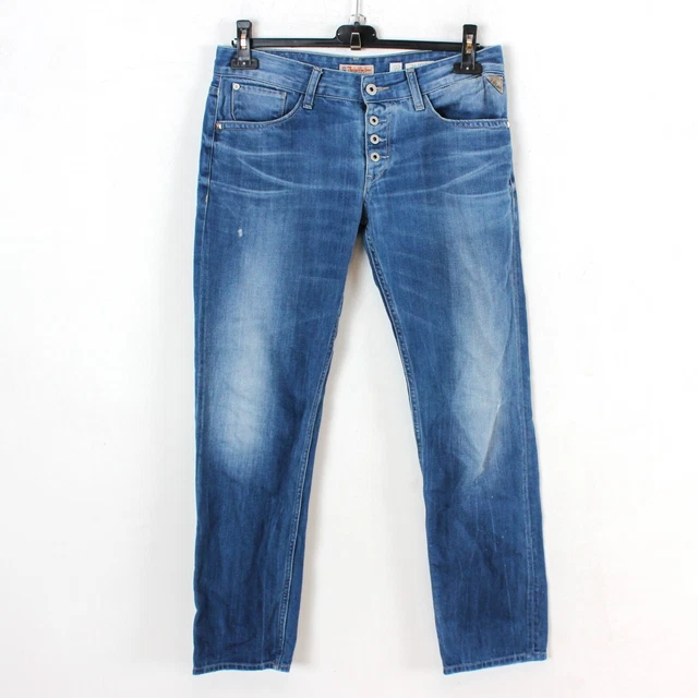 Replay Julicks Donna W29 L30 Relaxed Dritto Jeans Denim Pantaloni Medio Rise