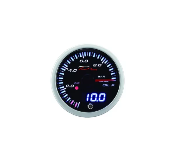 DEPO RACING DIGITAL+ANALOG ÖLDRUCK ANZEIGE SLD5227B 52mm OIL PRESSURE GAUGE