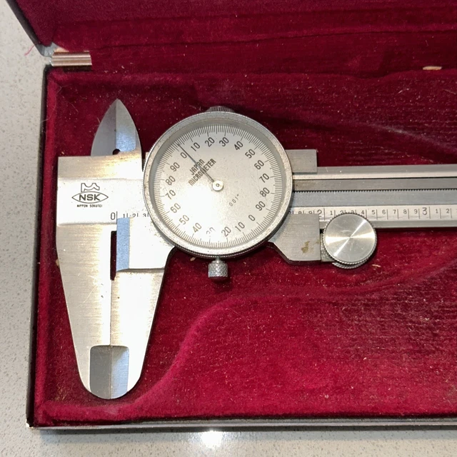 VINTAGE NSK JAPAN Micrometer Dial Vernier Caliper 6" DC6 .001" 50.00