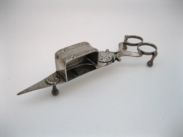 Ornate Victorian Silverplate Gilbert Candle Wick Trimmer / Snuffer