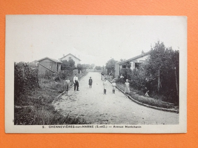 cpa RARE 94 - CHENNEVIERES sur MARNE Val de Marne RUE MONTCHANIN Enfants