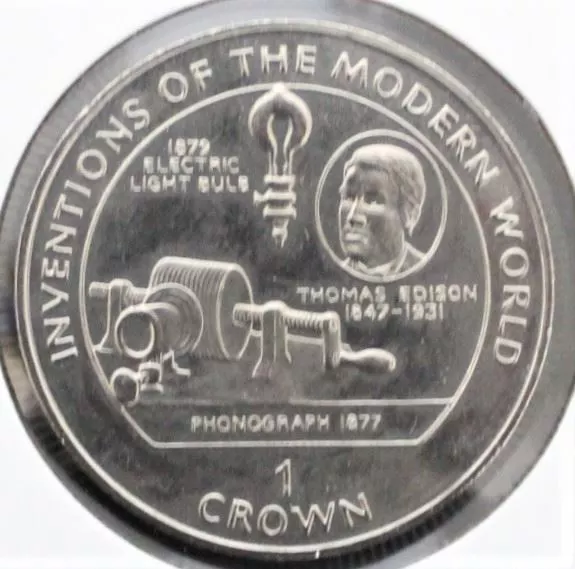 1996 Iom 1 Crown Inventions Of Modern World "Thomas Edison"