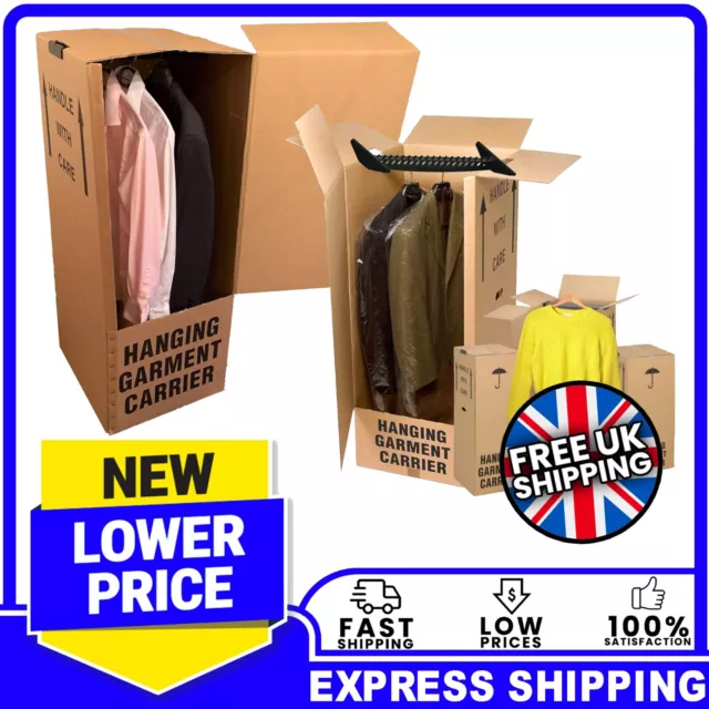DOUBLE WALL STRONG Garment Clothes Cardboard Wardrobe Boxes With