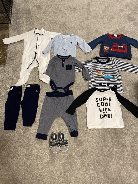 Baby Boys 6-9 Months Bundle Outfits , Jumpers,Babygrow Tesco Next Billie Fair