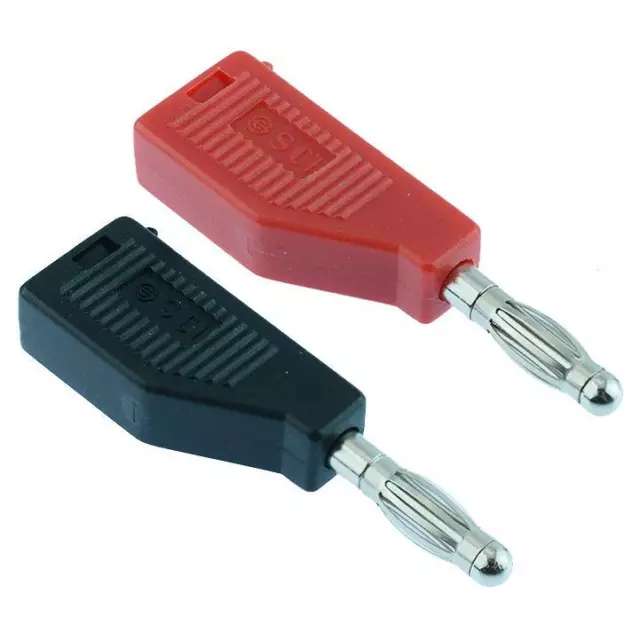 Pair Red + Red 4mm Stackable Test Plug Banana Connector R8-19