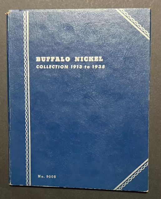 Lot of 51 Buffalo Nickels 1915-1938 in Whitman Blue Coin Folder 9008