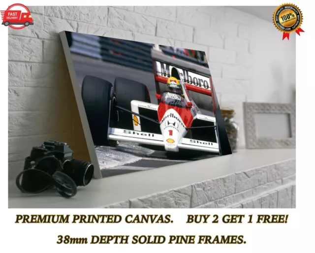 Ayrton Senna McLaren F1 Marlboro Auto groß LEINWAND Kunstdruck Geschenk A0 A1 A2 A3 A4
