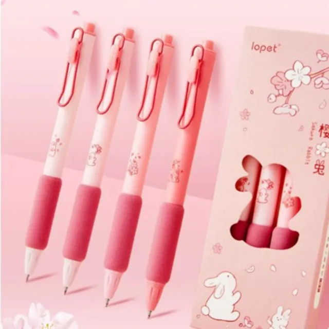 Soft Sheath 4pcs Sakura Rabbit Gel Pens Set Plastic Pink Neutral Pen  Student