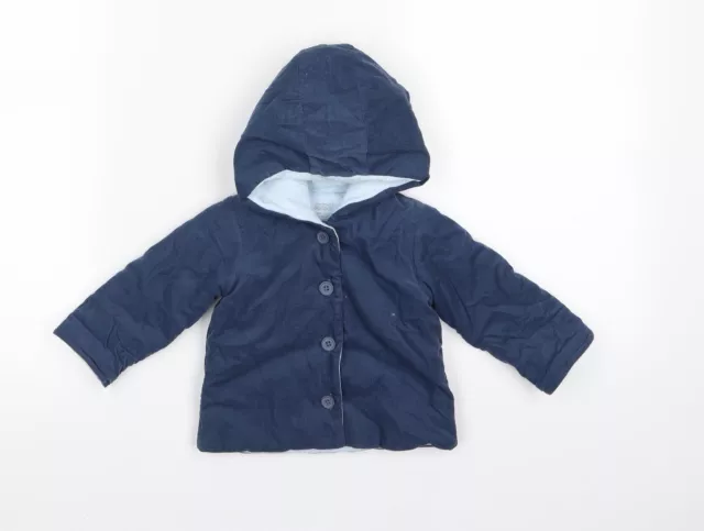 Cappotto base blu mammas & papàs baby taglia 0-3 mesi bottone